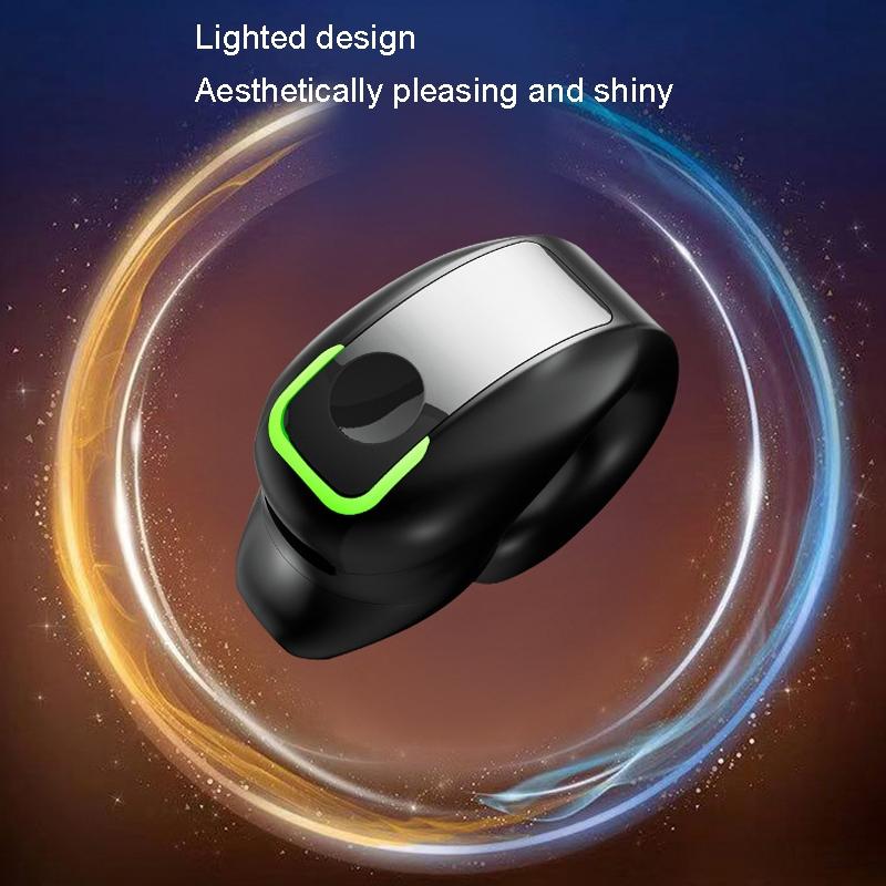 Lightweight Waterproof Bluetooth Earphone with Clip - Single-ear - Black