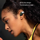 Lightweight Waterproof Bluetooth Earphone with Clip - Single-ear - Black