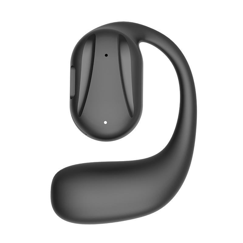 Black Yj77 Bluetooth 5.2 Ear-mounted Bone Conduction Headset for Left Ear - Left Ear Black