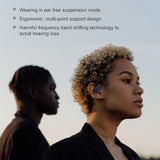Black Yj77 Bluetooth 5.2 Ear-mounted Bone Conduction Headset for Left Ear - Left Ear Black - Top-Down View