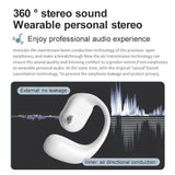 Black Yj77 Bluetooth 5.2 Ear-mounted Bone Conduction Headset for Left Ear - Left Ear Black - 45-Degree Angle