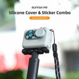 Silicone Case for Insta360 Go 3 with Neck Strap and Skin Wrap - White