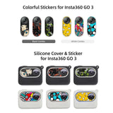 Silicone Case for Insta360 Go 3 with Neck Strap and Skin Wrap - White - 45-Degree Angle