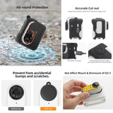 Silicone Case for Insta360 Go 3 with Neck Strap and Skin Wrap - White - Rear View