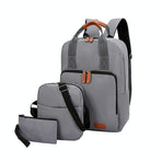 3-in-1 Student Usb Backpack - Multi-functional - Light Grey