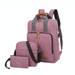 3-in-1 Student Usb Backpack - Multi-functional - Light Grey