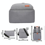 3-in-1 Student Usb Backpack - Multi-functional - Light Grey - Top-Down View
