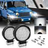 4 Inch Flood - Surface Mixed Luminous Anti - Glare Lens Round Light D0084 - 45-Degree Angle