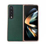 For Samsung Galaxy Z Fold4 5G Star Series Nano Electroplating Pu Case - Elephant Grey