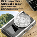 4K Hd Optical Zoom Digital Camera 60Mp Dual Screen Selfie Camera No Memory - Black - Top-Down View