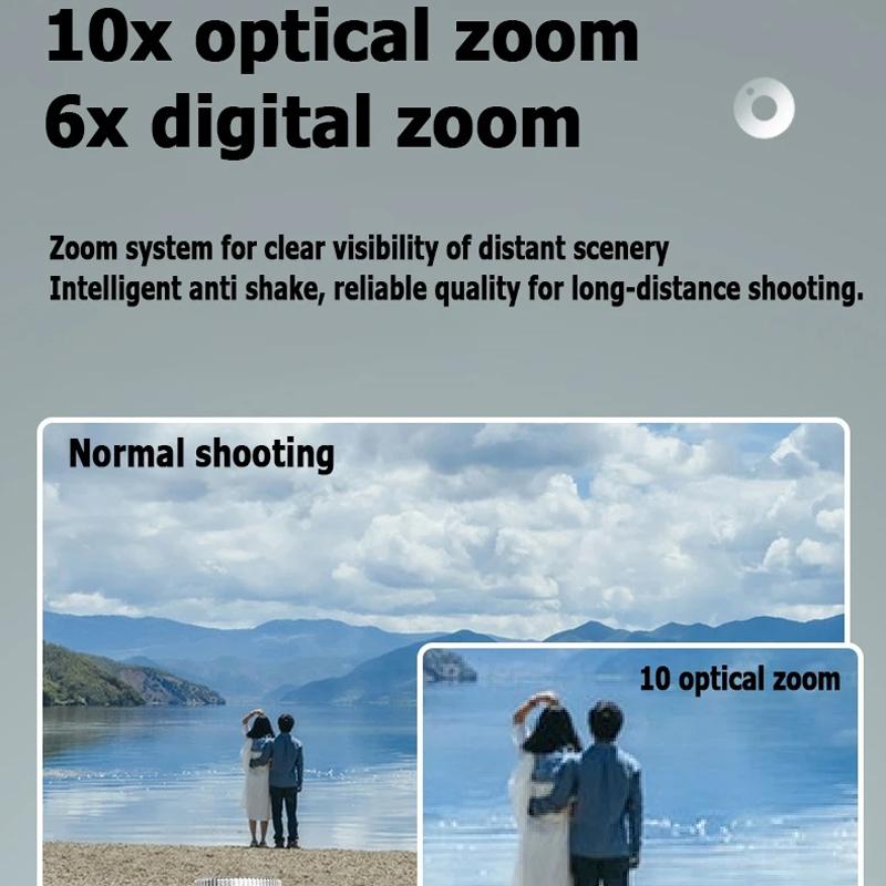 4K Hd Optical Zoom Digital Camera 60Mp Dual Screen Selfie Camera No Memory - Black