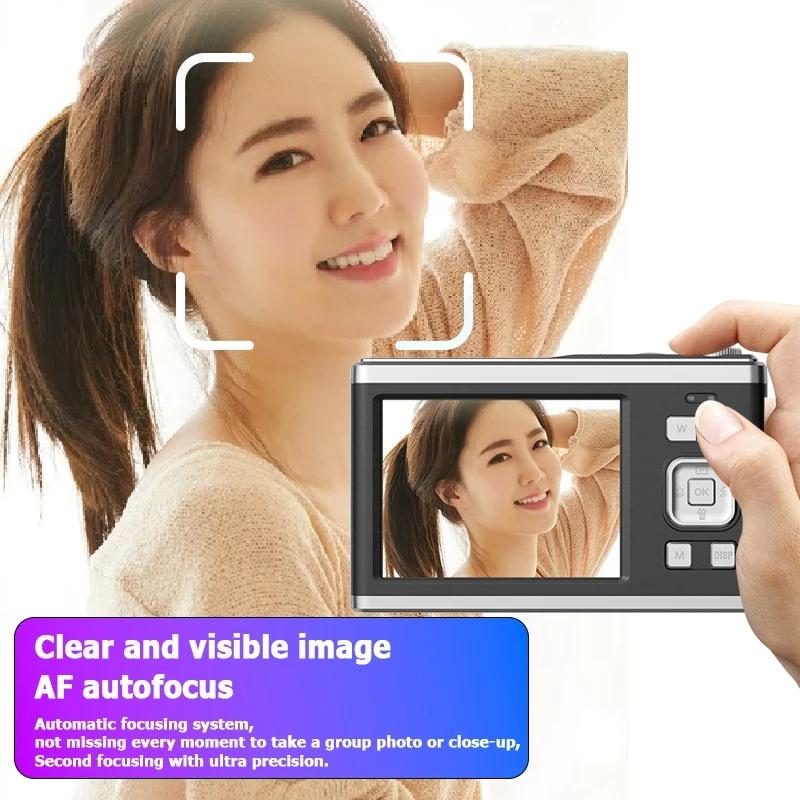 4K Hd Optical Zoom Digital Camera 60Mp Dual Screen Selfie Camera No Memory - Black