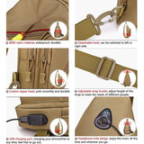 Men Oxford Cloth Crossbody Chest Bag Outdoor Leisure Single Shoulder Bag - Black - Low Angle