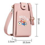 Printed Mini Shoulder Bag With Card Holder - Red - 45-Degree Angle