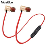 Wireless Bluetooth Sport Earbuds with Mic - Moreblue S07 - Black - Side View