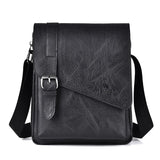 Retro Crossbody Messenger Bag Large Capacity - Black - Front View