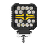4 Inch Square Mixed Luminous Fishbone Angel Eye Car Work Light - Front View