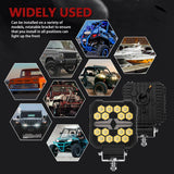 4 Inch Square Mixed Luminous Fishbone Angel Eye Car Work Light - 45-Degree Angle