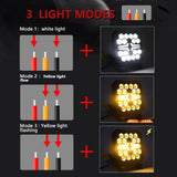 4 Inch Square Mixed Luminous Fishbone Angel Eye Car Work Light - Close-Up Angle