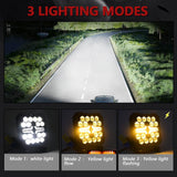 4 Inch Square Mixed Luminous Fishbone Angel Eye Car Work Light - Extra Image