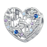 925 Sterling Silver Diy Elf Heart Bead Bracelet & Necklace Set - Front View