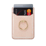 Rfid Snake Texture Phone Card Bag With Ring Fits Most Phones - Green - Close-Up Angle