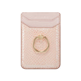 Rfid Snake Texture Phone Card Bag With Ring Fits Most Phones - Green - Low Angle