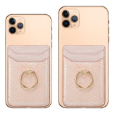 Rfid Snake Texture Phone Card Bag With Ring Fits Most Phones - Green - Extra Image