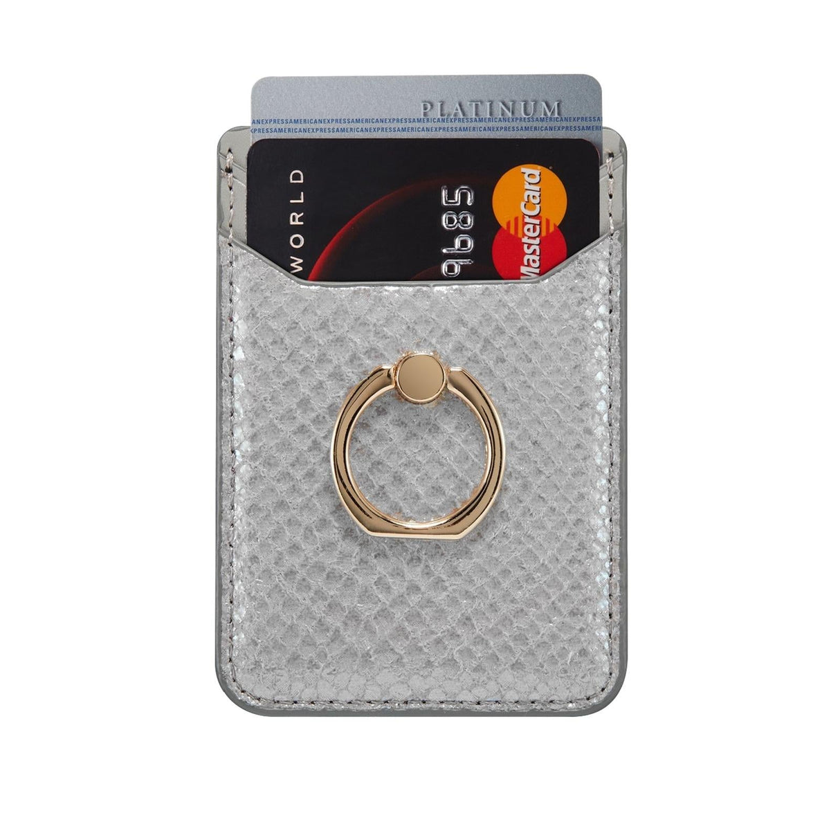 Rfid Snake Texture Phone Card Bag With Ring Fits Most Phones - Green