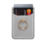 Rfid Snake Texture Phone Card Bag With Ring Fits Most Phones - Green - Extra Image