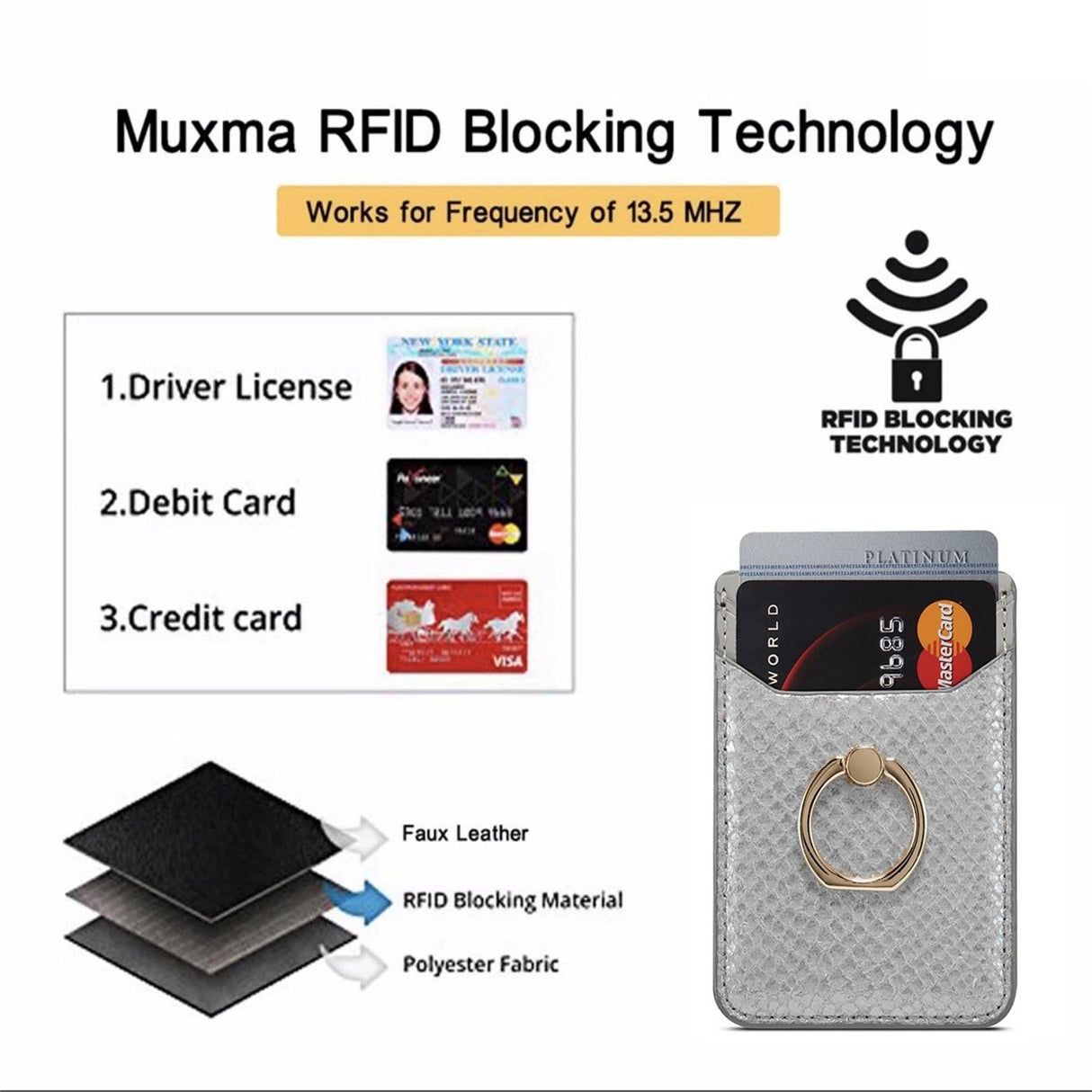 Rfid Snake Texture Phone Card Bag With Ring Fits Most Phones - Green
