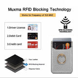 Rfid Snake Texture Phone Card Bag With Ring Fits Most Phones - Green - Extra Image