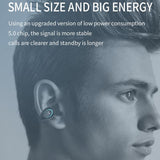 Ultra-light Wireless Bluetooth Earphones - Yx08 Stereo V5.0 - Black