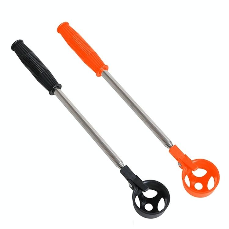 Foldable Golf Ball Picker with Stainless Steel Rod - 8 Sections - Black