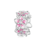 925 Sterling Silver Gradient Cherry Blossom Spacer Beads - Front View