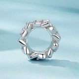 925 Sterling Silver Gradient Cherry Blossom Spacer Beads - Side View