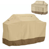 Waterproof Bbq Cover with Sundry Bag - Oxford Cloth 145x61x117cm Beige - Front View