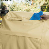 Waterproof Bbq Cover with Sundry Bag - Oxford Cloth 145x61x117cm Beige - 45-Degree Angle