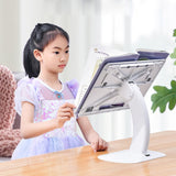 Portable Foldable Laptop Stand - Heightening Bracket Multifunctional White - Side View