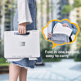 Portable Foldable Laptop Stand - Heightening Bracket Multifunctional White - Close-Up Angle