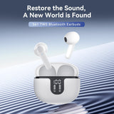 True Wireless Stereo Bluetooth Earphones - S61 - White - Front View