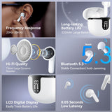 True Wireless Stereo Bluetooth Earphones - S61 - White - 45-Degree Angle