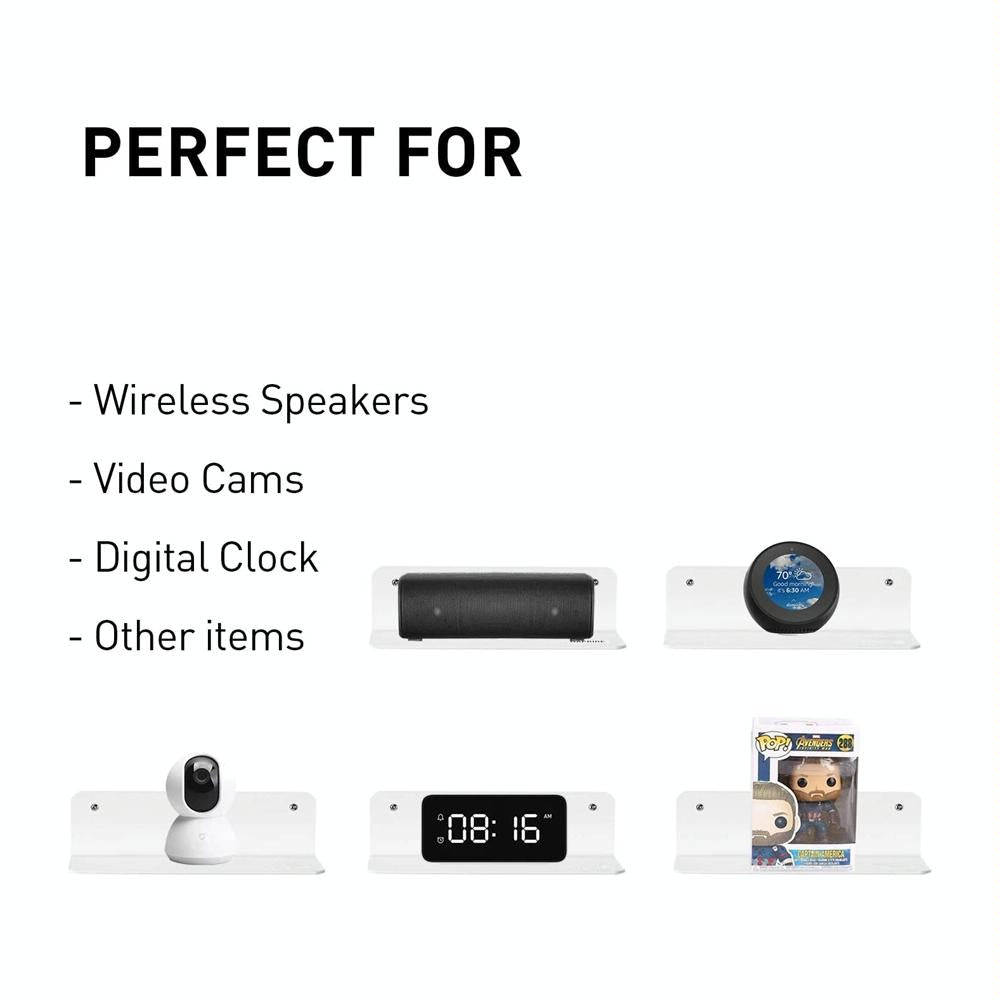 Set of 2 Wall Mounts for Speakers and Surveillance Cameras - Transparent
