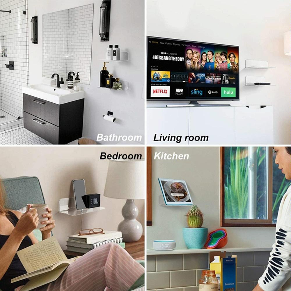 Set of 2 Wall Mounts for Speakers and Surveillance Cameras - Transparent