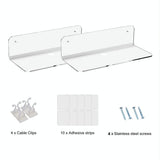 Set of 2 Wall Mounts for Speakers and Surveillance Cameras - Transparent