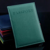 Travel Passport Cover Faux Leather Holder - Yellow Brown