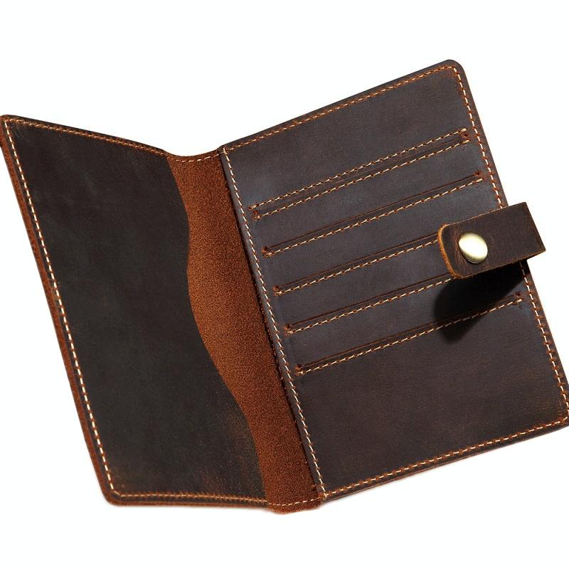 Vintage Dark Coffee Leather Passport Holder
