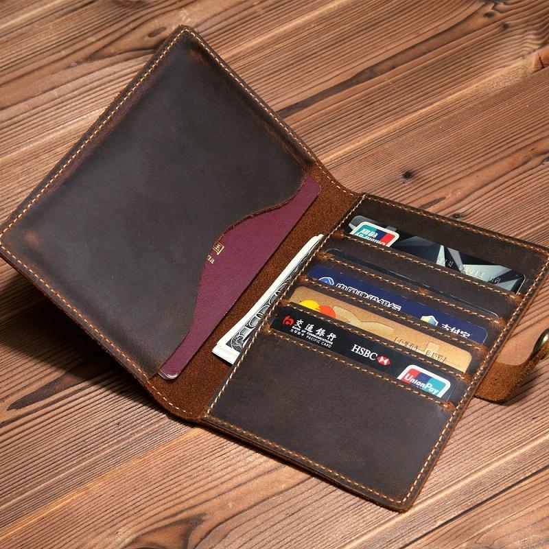 Vintage Dark Coffee Leather Passport Holder
