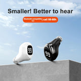 Mini Bluetooth Earphone with Digital Display for Business - Black - Top-Down View