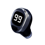 Mini Bluetooth Earphone with Digital Display for Business - Black